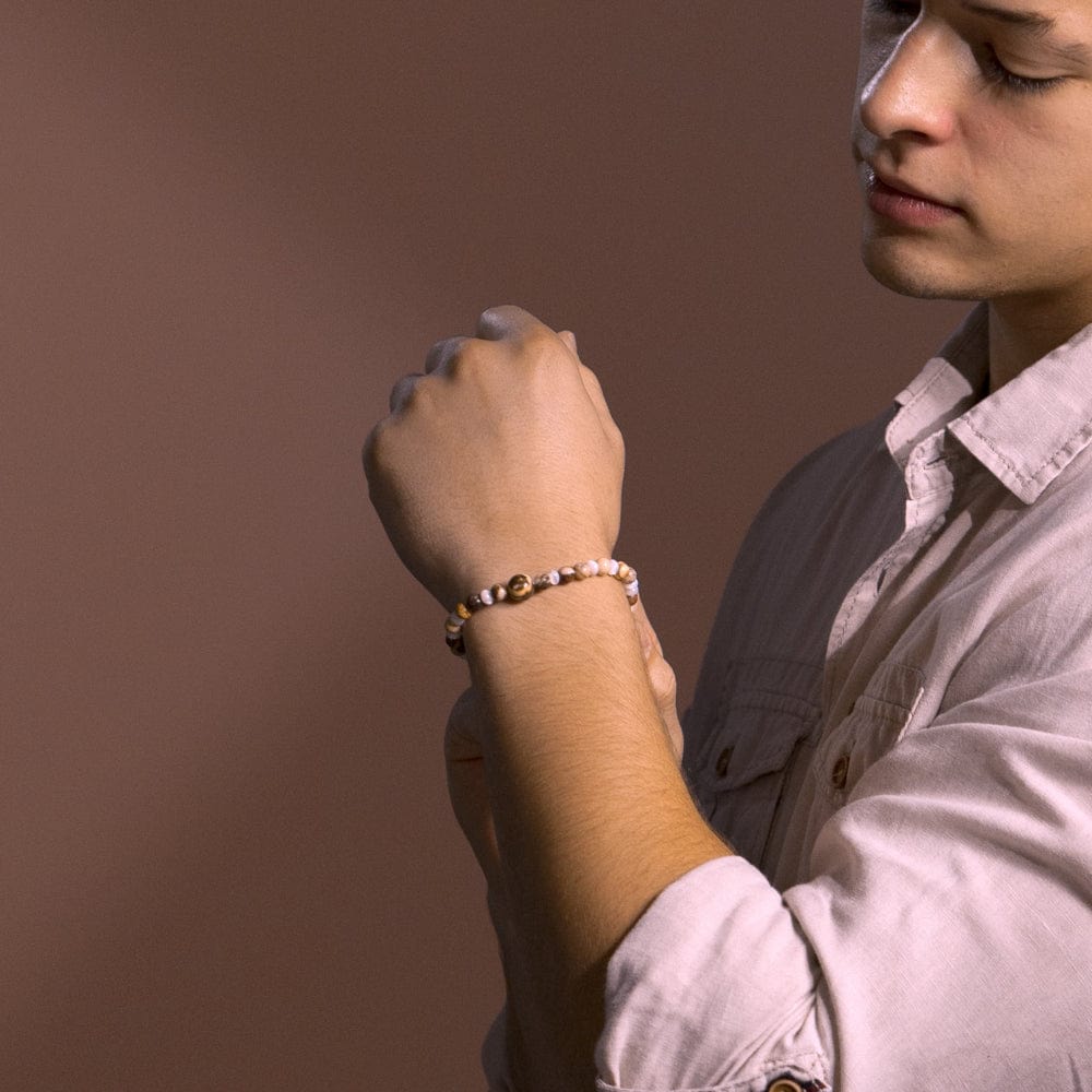 Bracelet Jaspe Zèbre Brun Chahin Porter