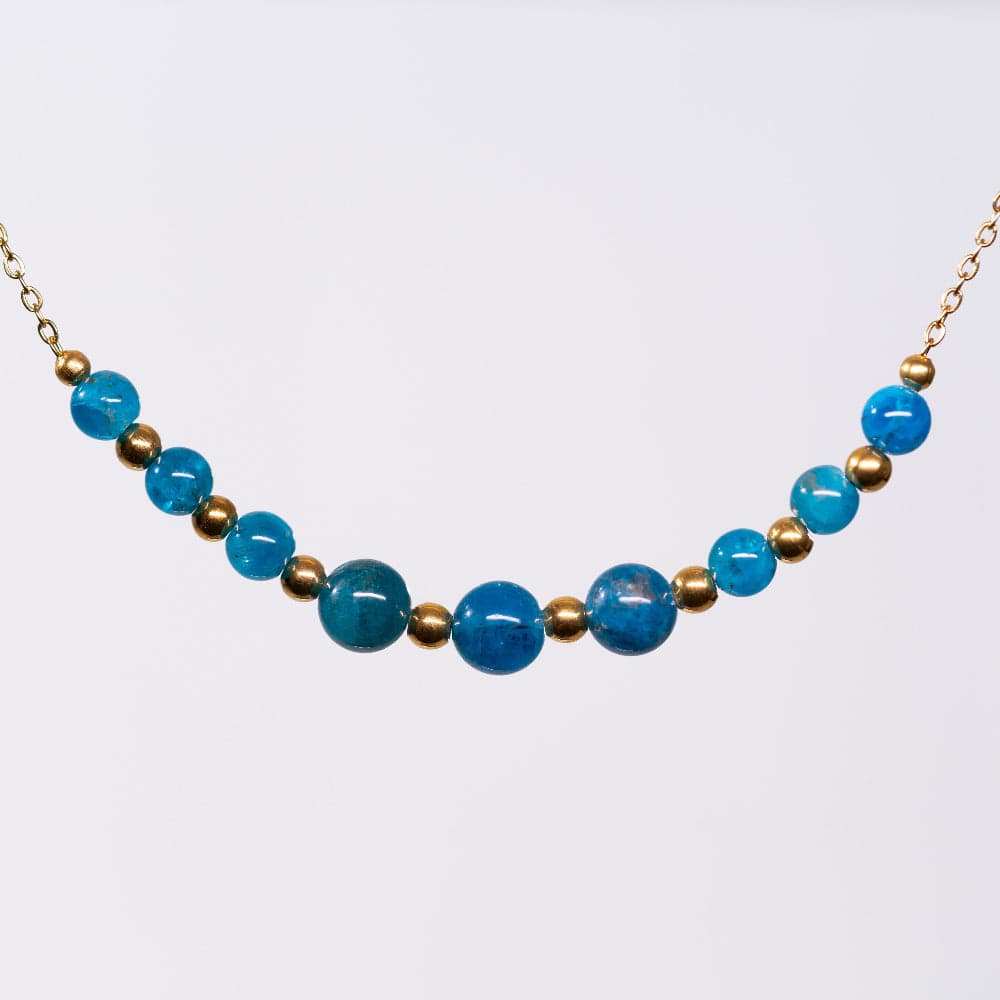 Collier en Apatite - Acier Inoxydable Or