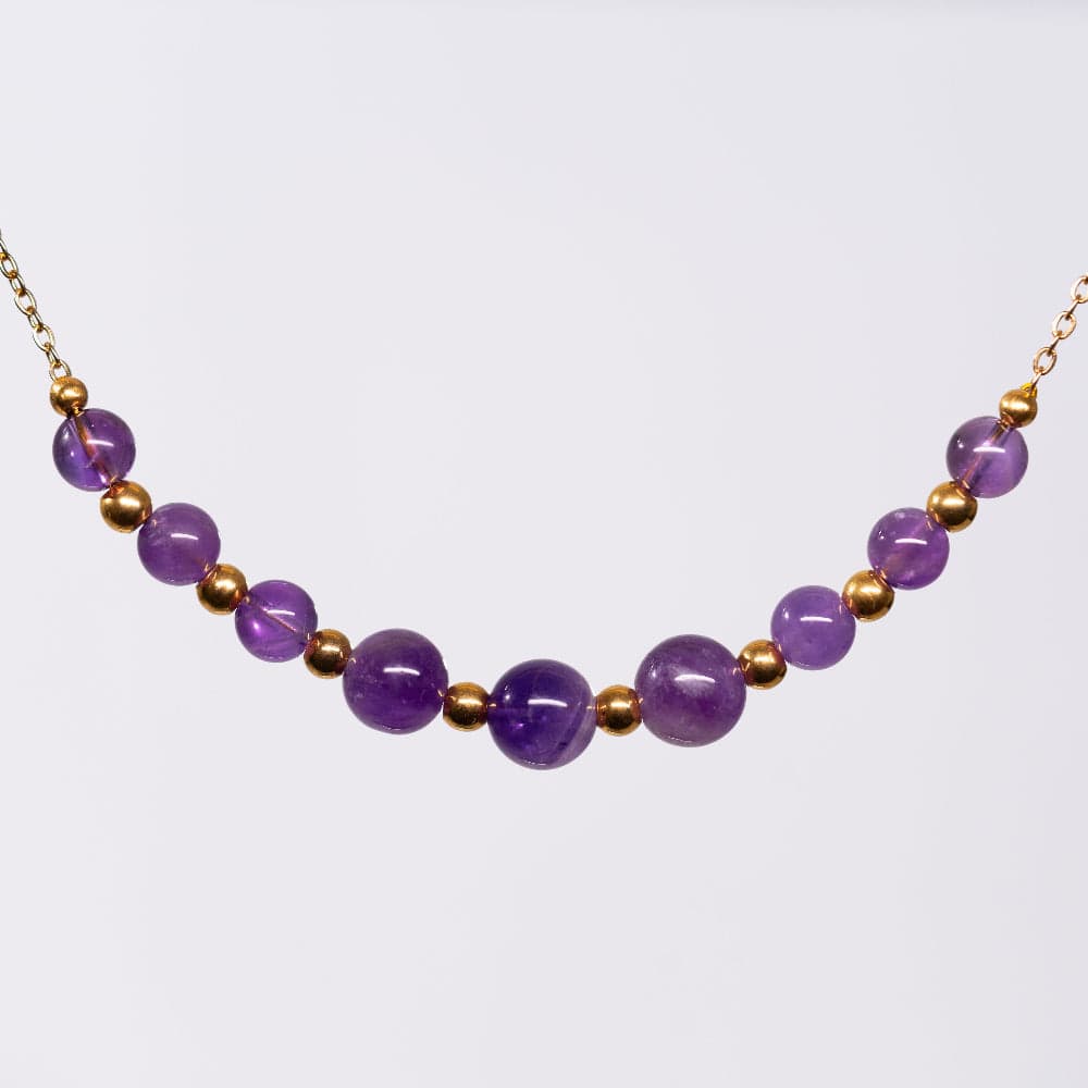 Collier en Améthyste - Acier Inoxydable Or