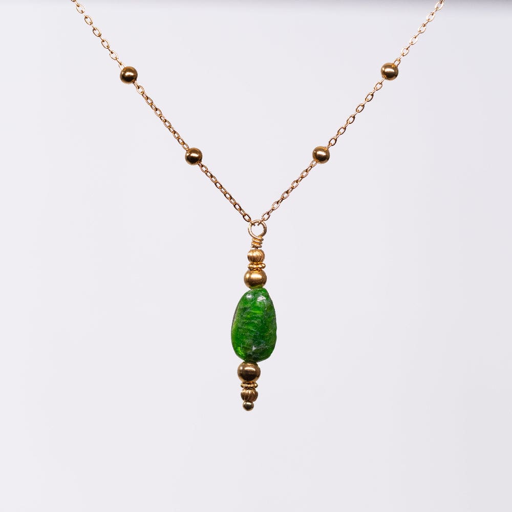 Collier en Diopside Eva - Acier Inoxydable Or