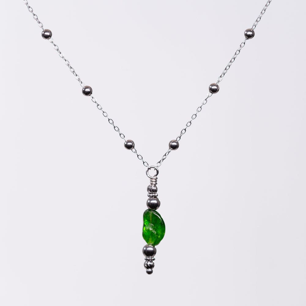 Collier en Diopside Eva - Acier Inoxydable Argent