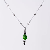 Collier en Diopside Eva - Acier Inoxydable Argent