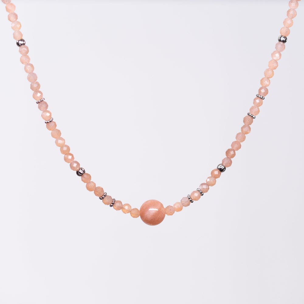 Collier en Pierre du Soleil - Acier inoxydable Argent