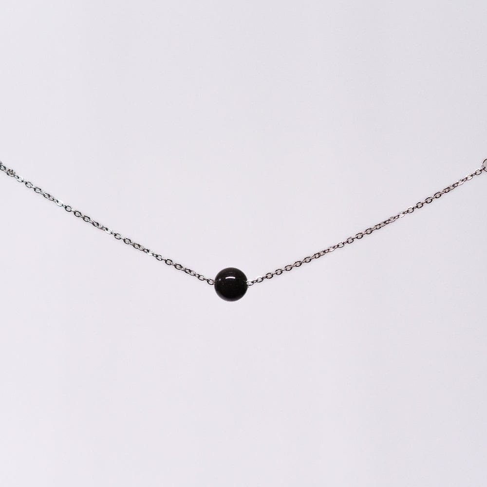Bracelet tourmaline Noir Séverine - Acier Inoxydable Argent