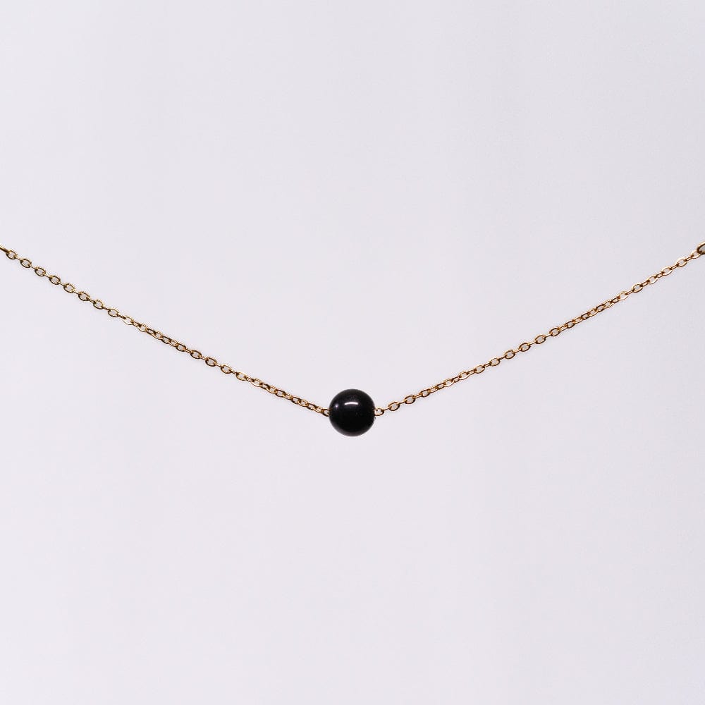 Bracelet Tourmaline Noir Séverine - Acier Inoxydable Or