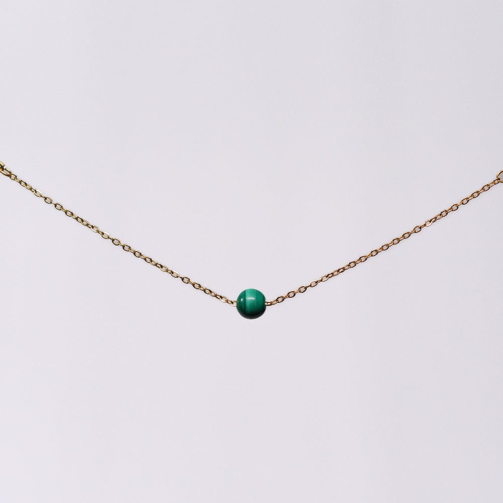 Bracelet Malachite Séverine - Acier Inoxydable Or