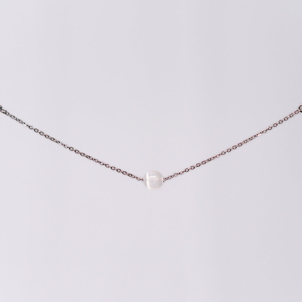 Bracelet Sélénite Séverine - Acier Inoxydable Argent