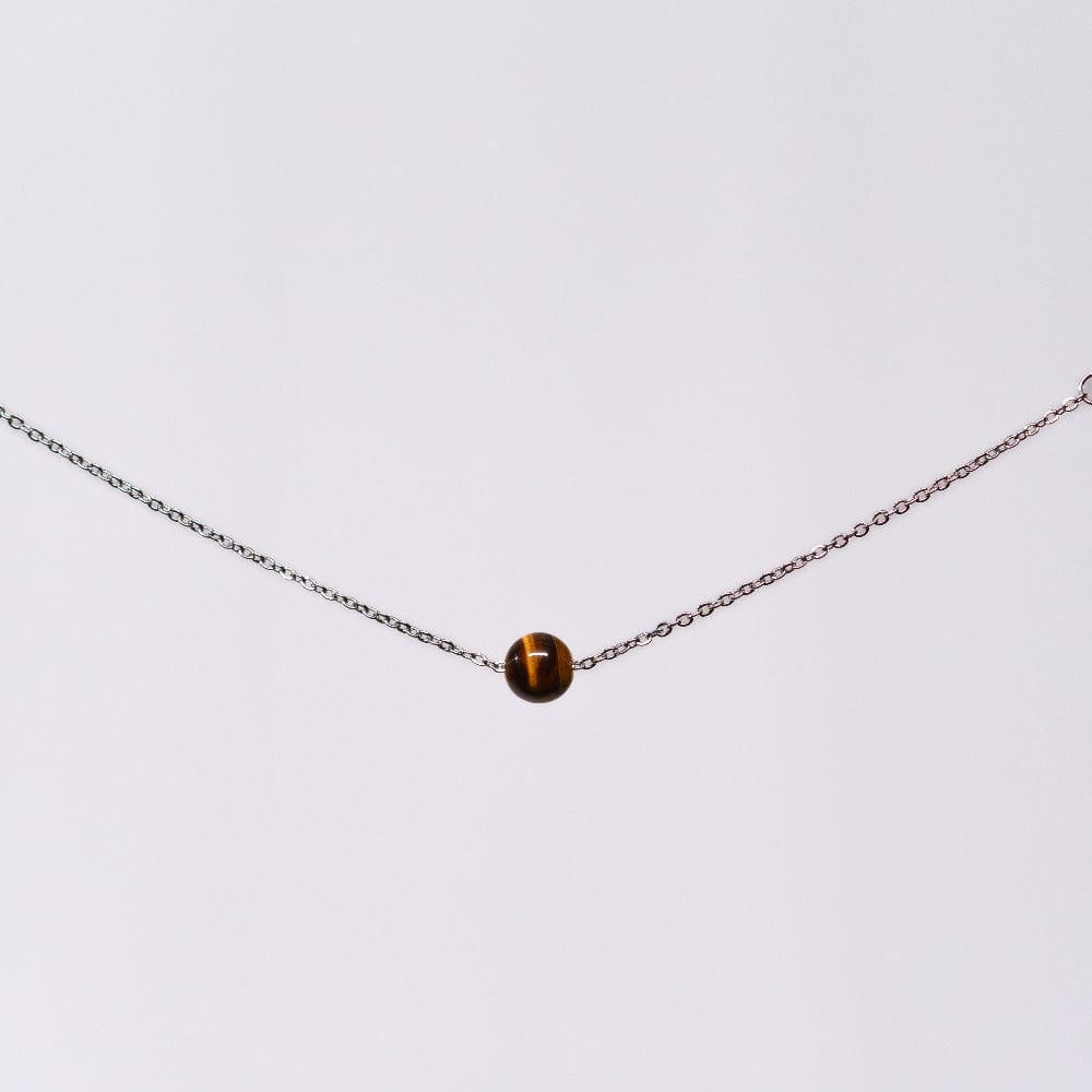 Bracelet Œil de Tigre Séverine - Acier Inoxydable Argent