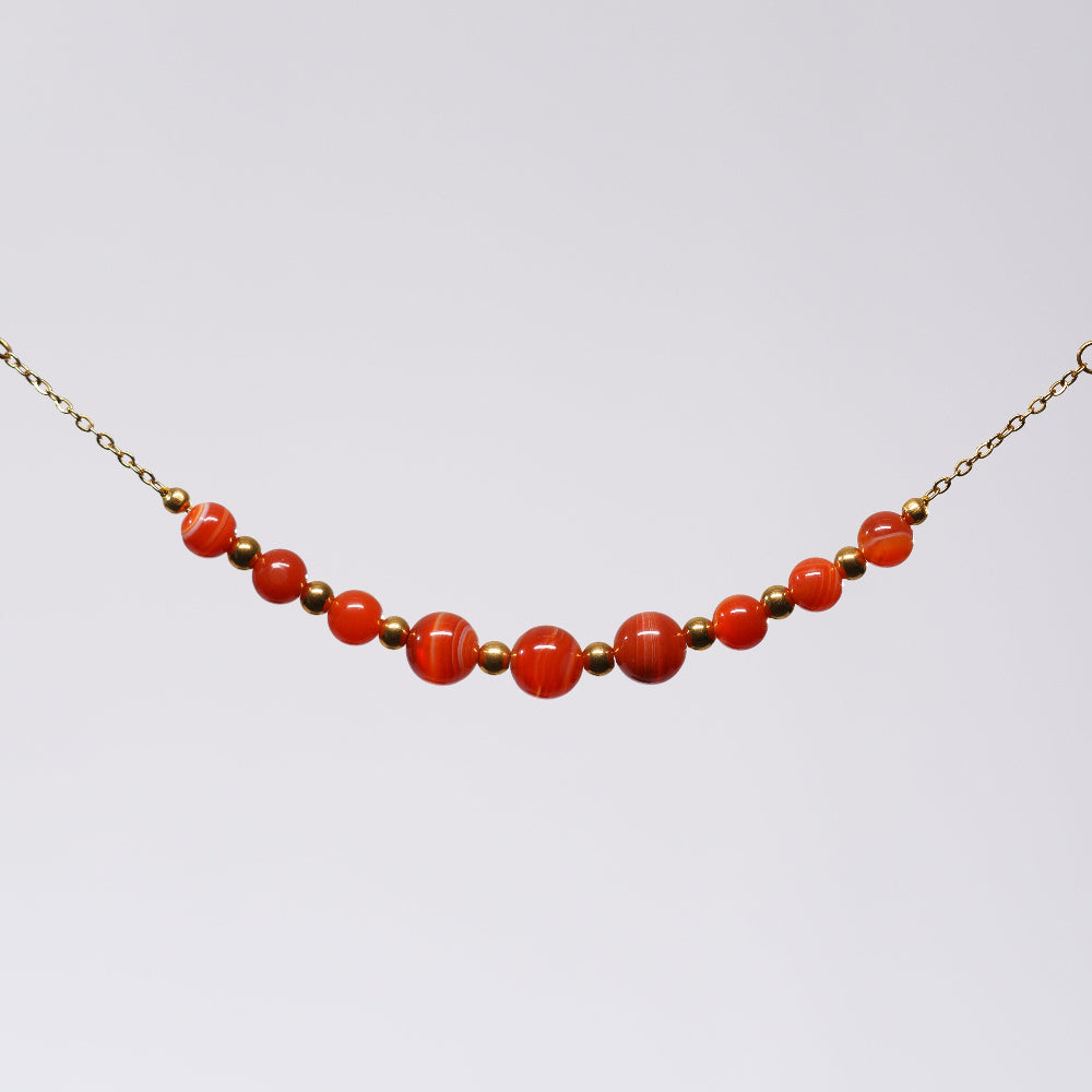 Bracelet Cornaline Emma - Acier Inoxydable Or