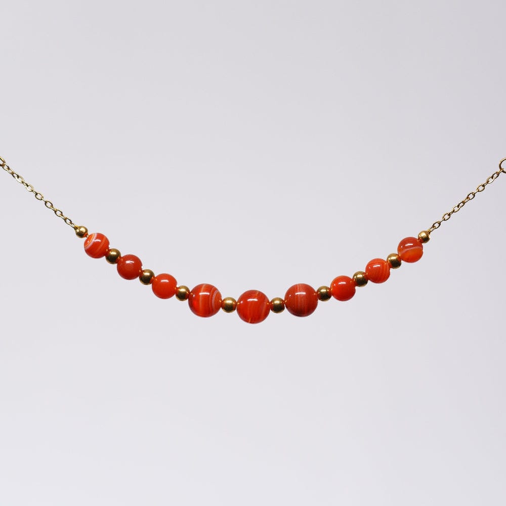 Bracelet Cornaline Emma - Acier Inoxydable Or