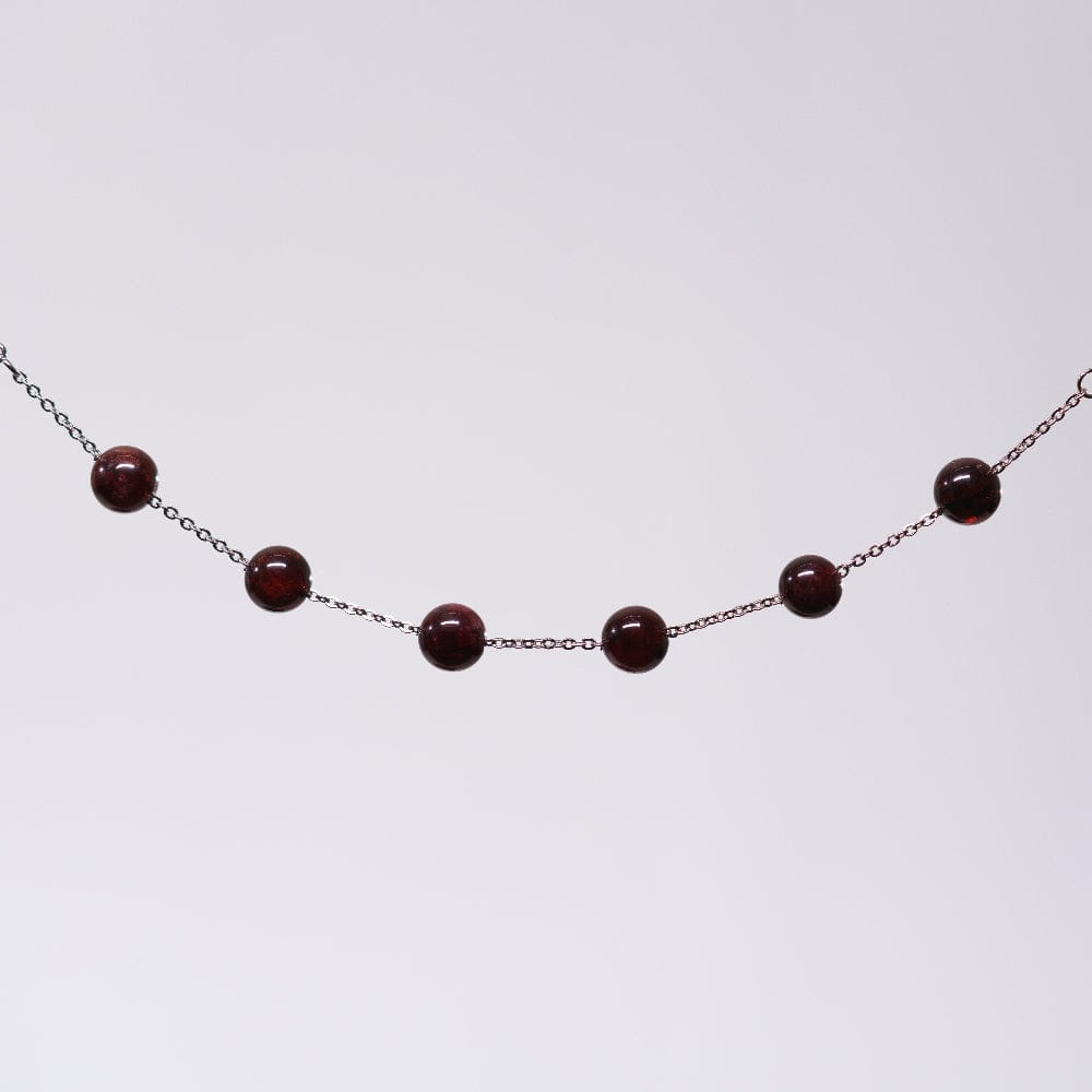 Bracelet Grenat Cassandra - Acier Inoxydable Argent