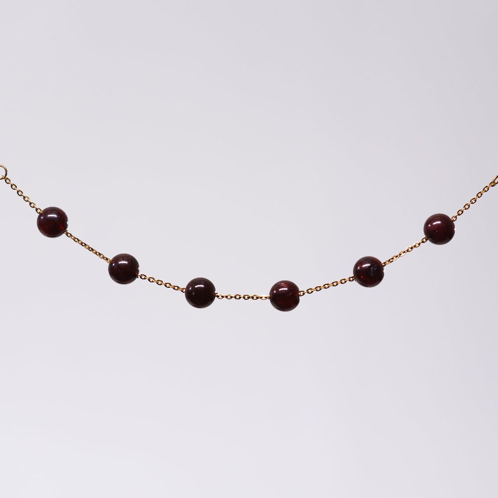 Bracelet Grenat Cassandra - Acier Inoxydable Or