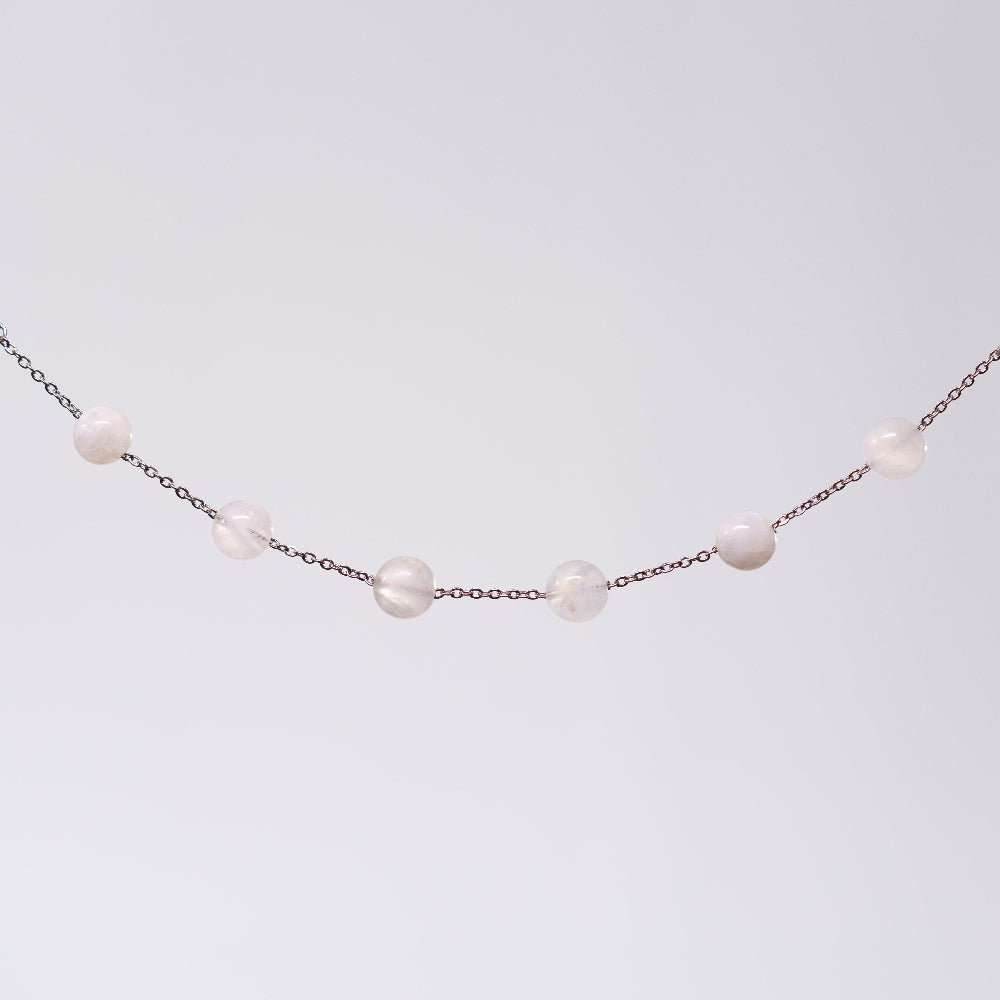 Bracelet Pierre de Lune Cassandra - Acier Inoxydable Argent