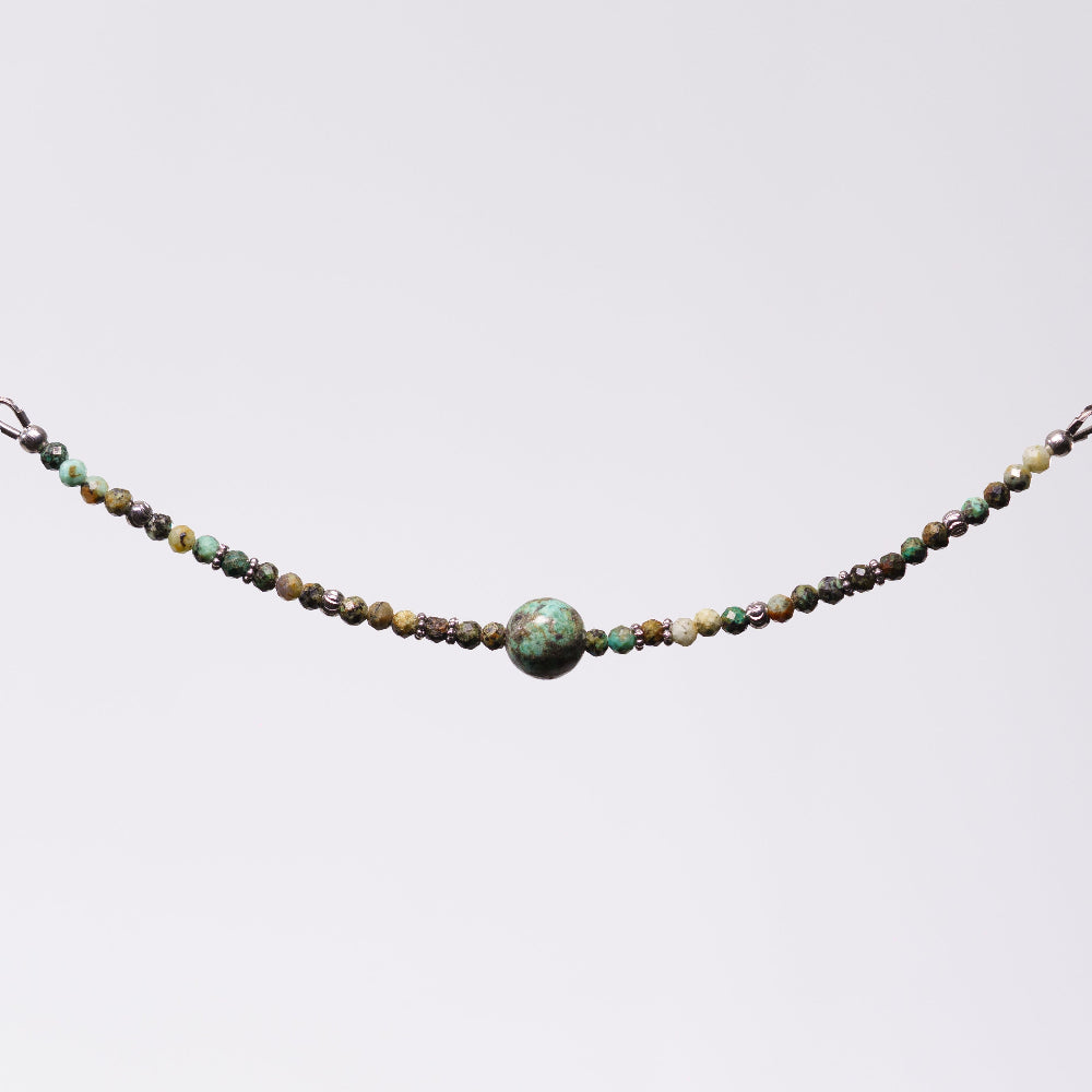 Bracelet Turquoise Africaine Célia - Acier Inoxydable Argent