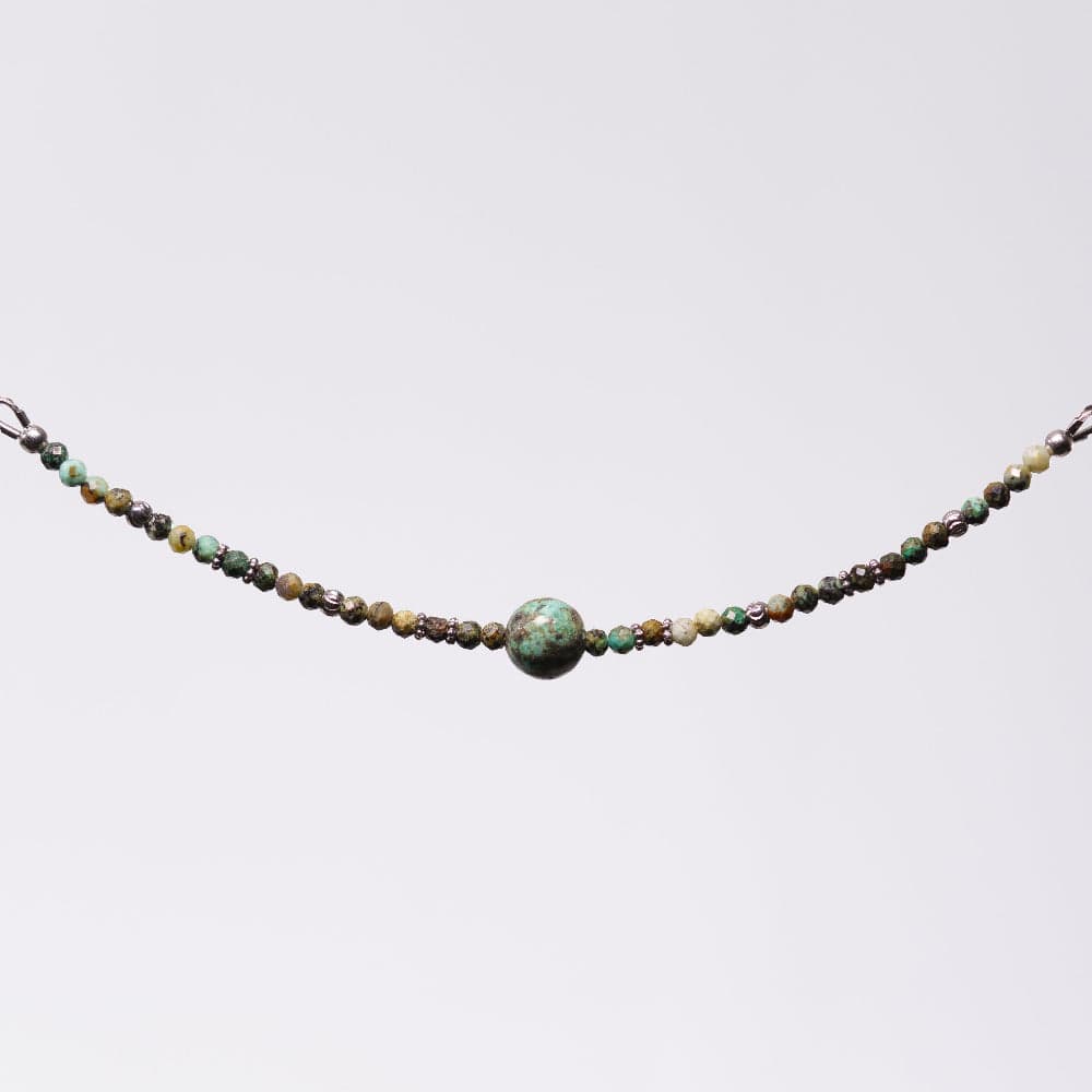 Bracelet Turquoise Africaine Célia - Acier Inoxydable Argent