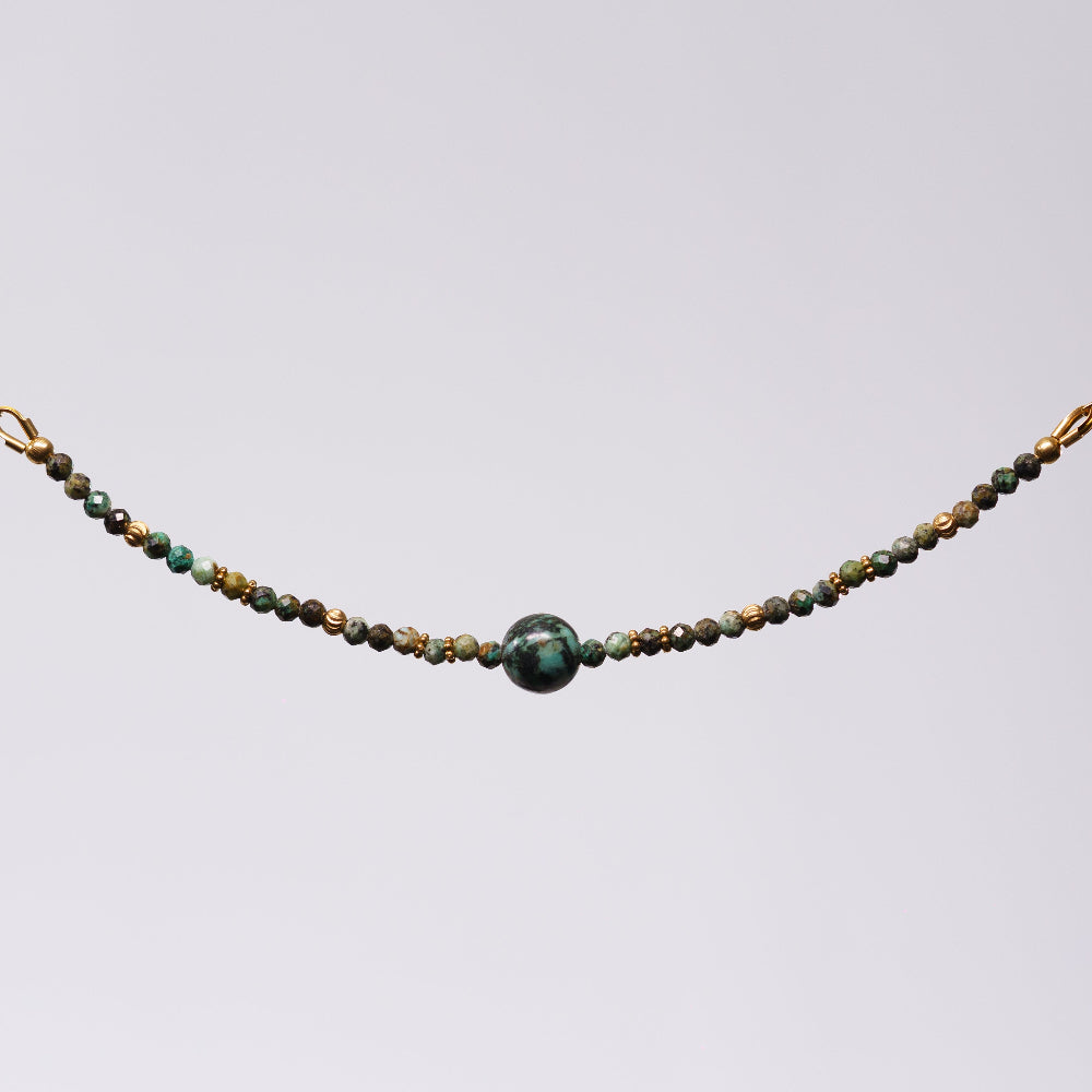 Bracelet Turquoise Africaine Célia - Acier Inoxydable Or