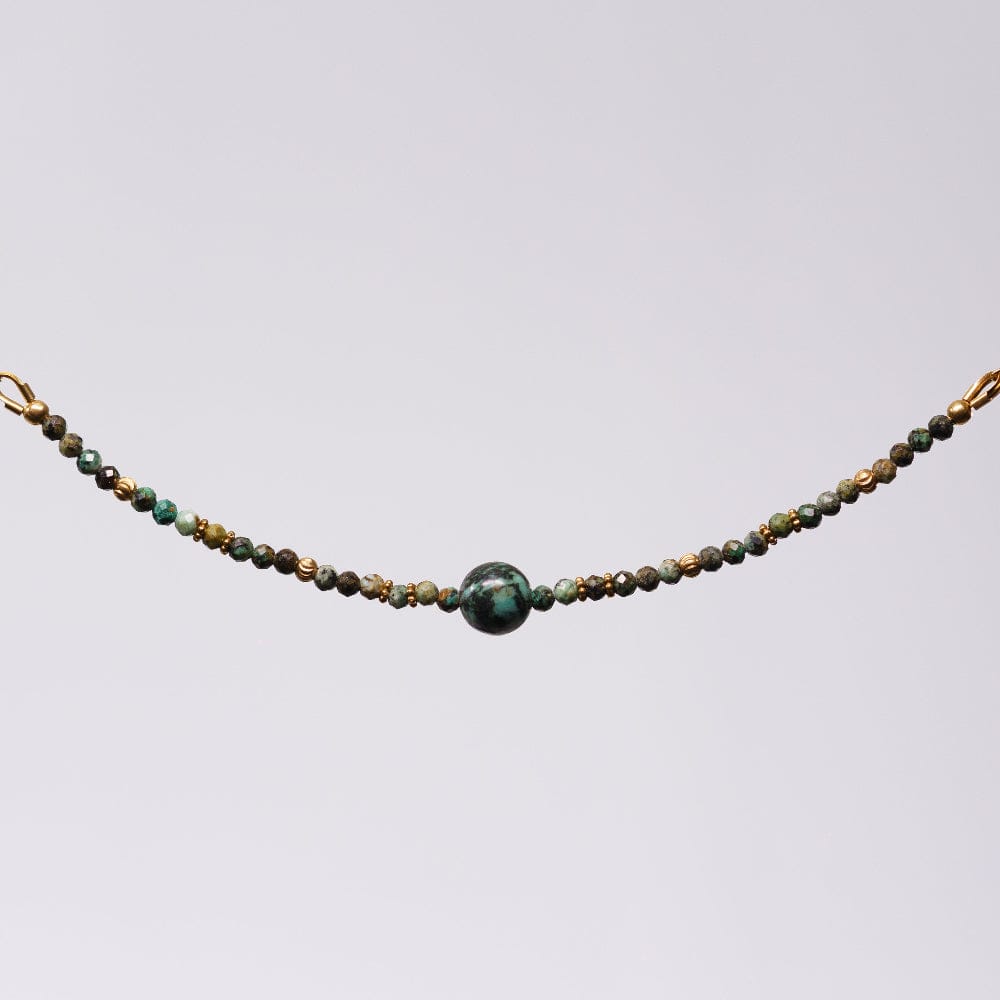 Bracelet Turquoise Africaine Célia - Acier Inoxydable Or