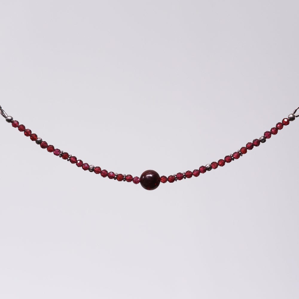 Bracelet Grenat Célia - Acier Inoxydable Argent