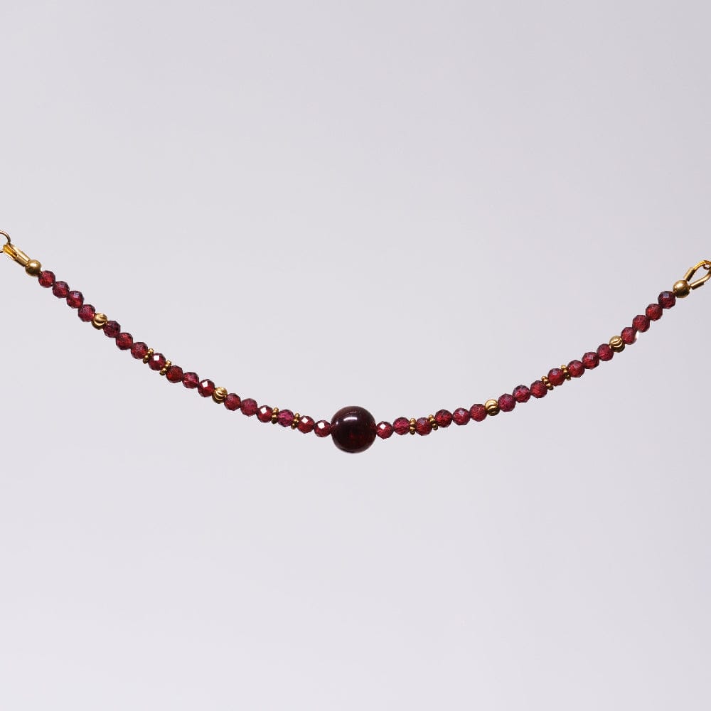 Bracelet Grenat Célia - Acier Inoxydable Or