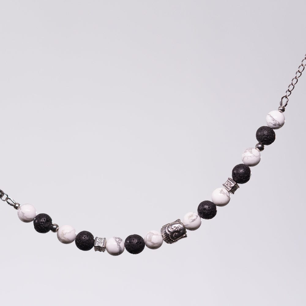 Bracelet Howlite Éric - Acier Inoxydable Argent