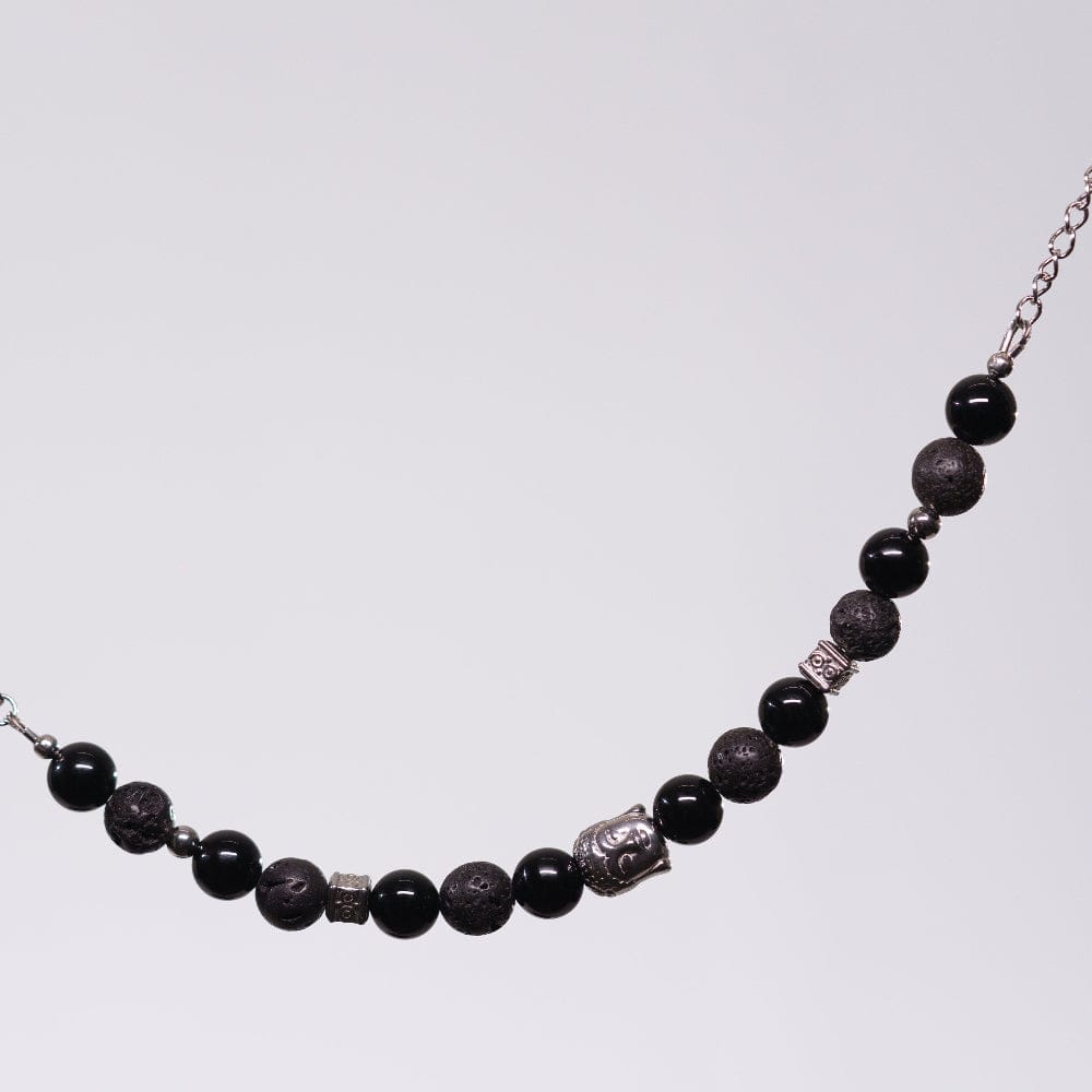 Bracelet Onyx Éric - Acier Inoxydable Argent