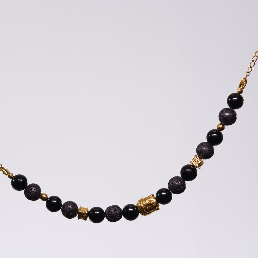 Bracelet Onyx Éric - Acier Inoxydable Or