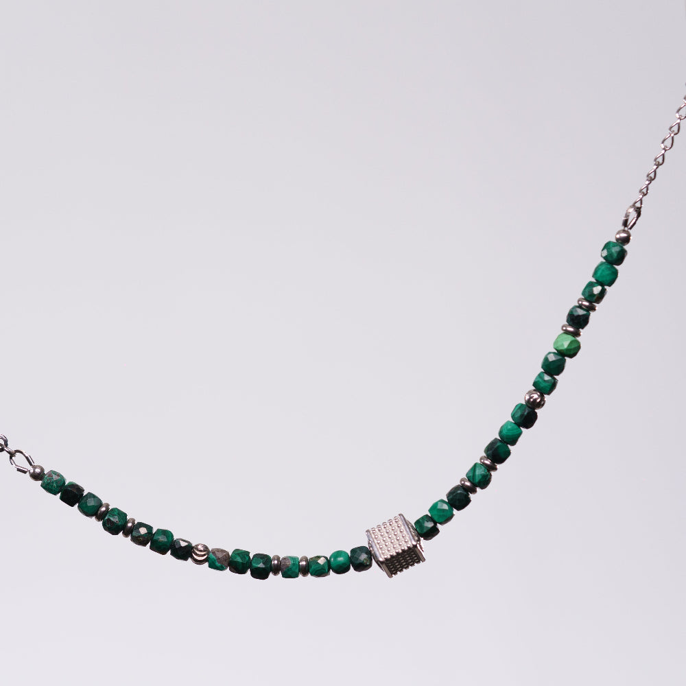 Bracelet Malachite Gabriel - Acier Inoxydable Argent