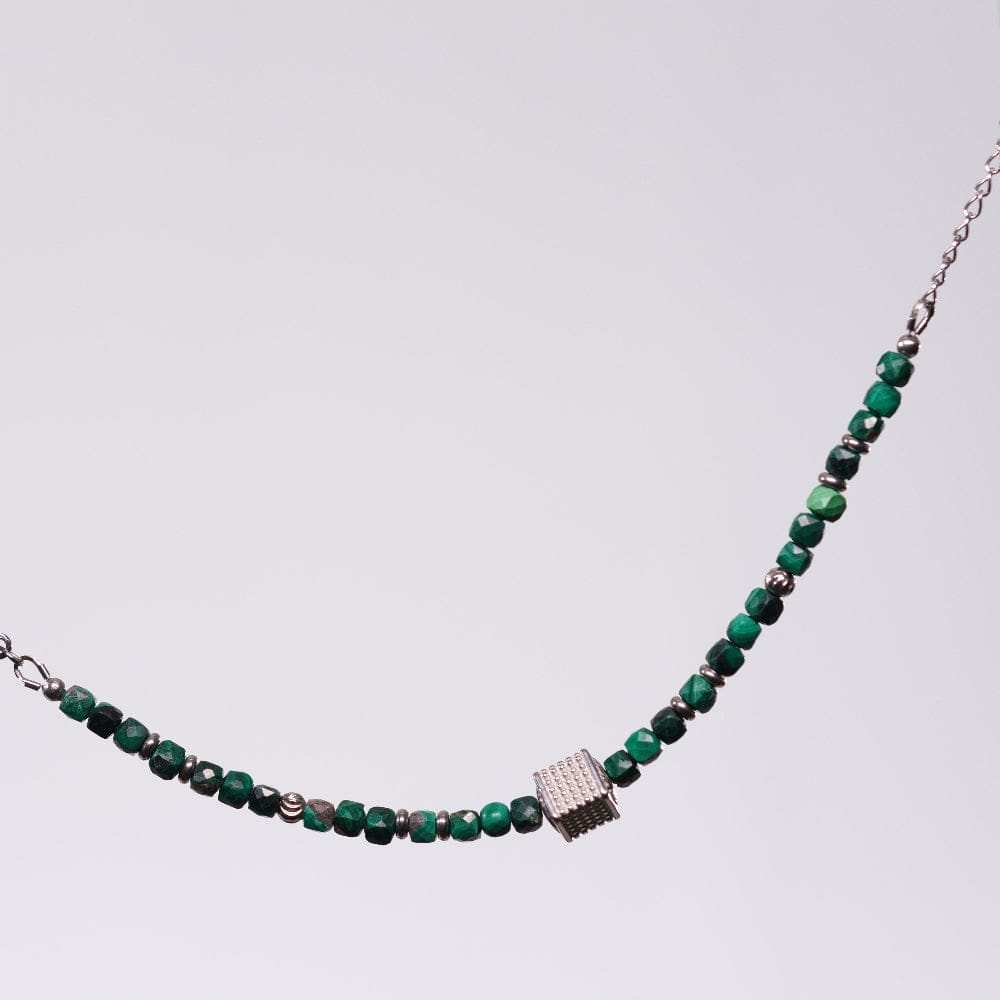 Bracelet Malachite Gabriel - Acier Inoxydable Argent