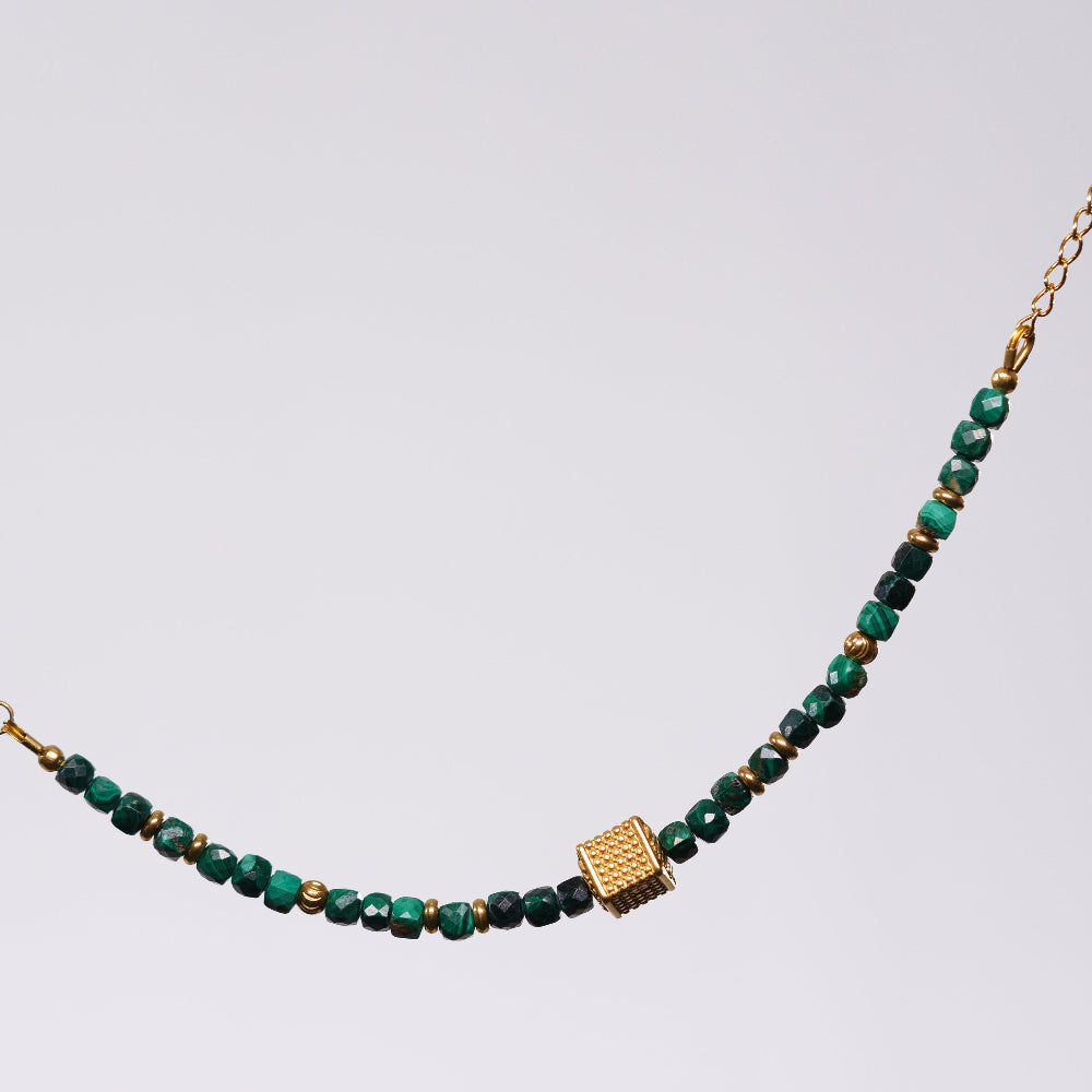 Bracelet Malachite Gabriel - Acier Inoxydable Or