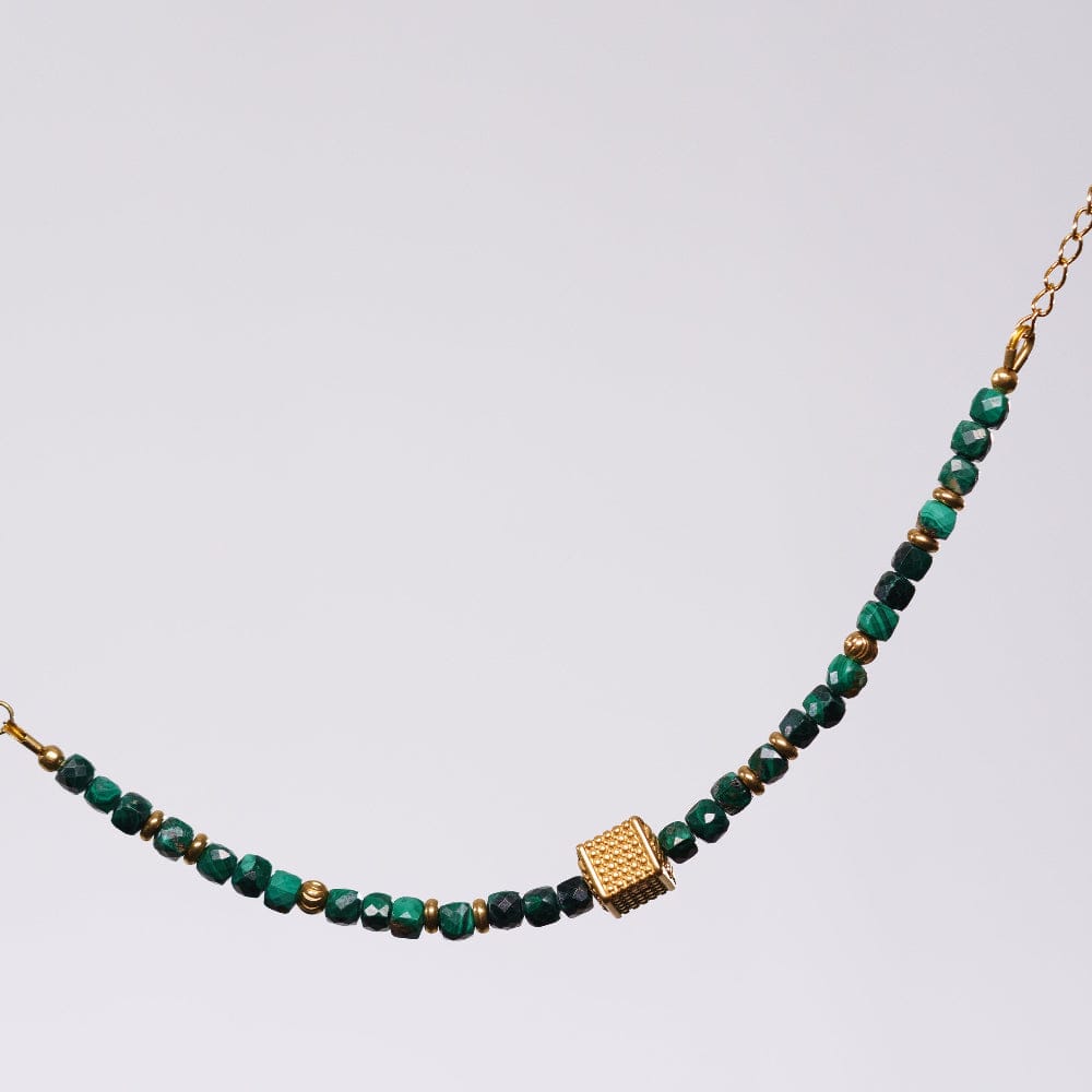 Bracelet Malachite Gabriel - Acier Inoxydable Or