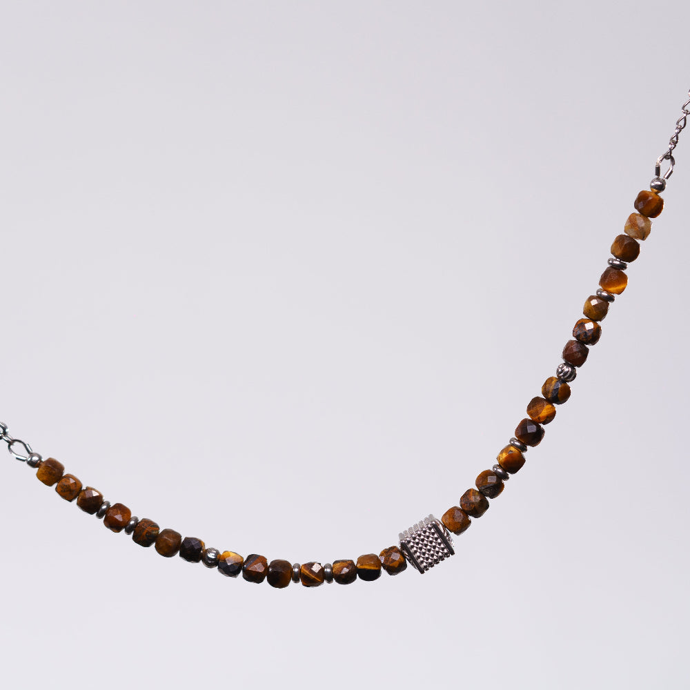Bracelet Œil de Tigre Gabriel - Acier Inoxydable Argent