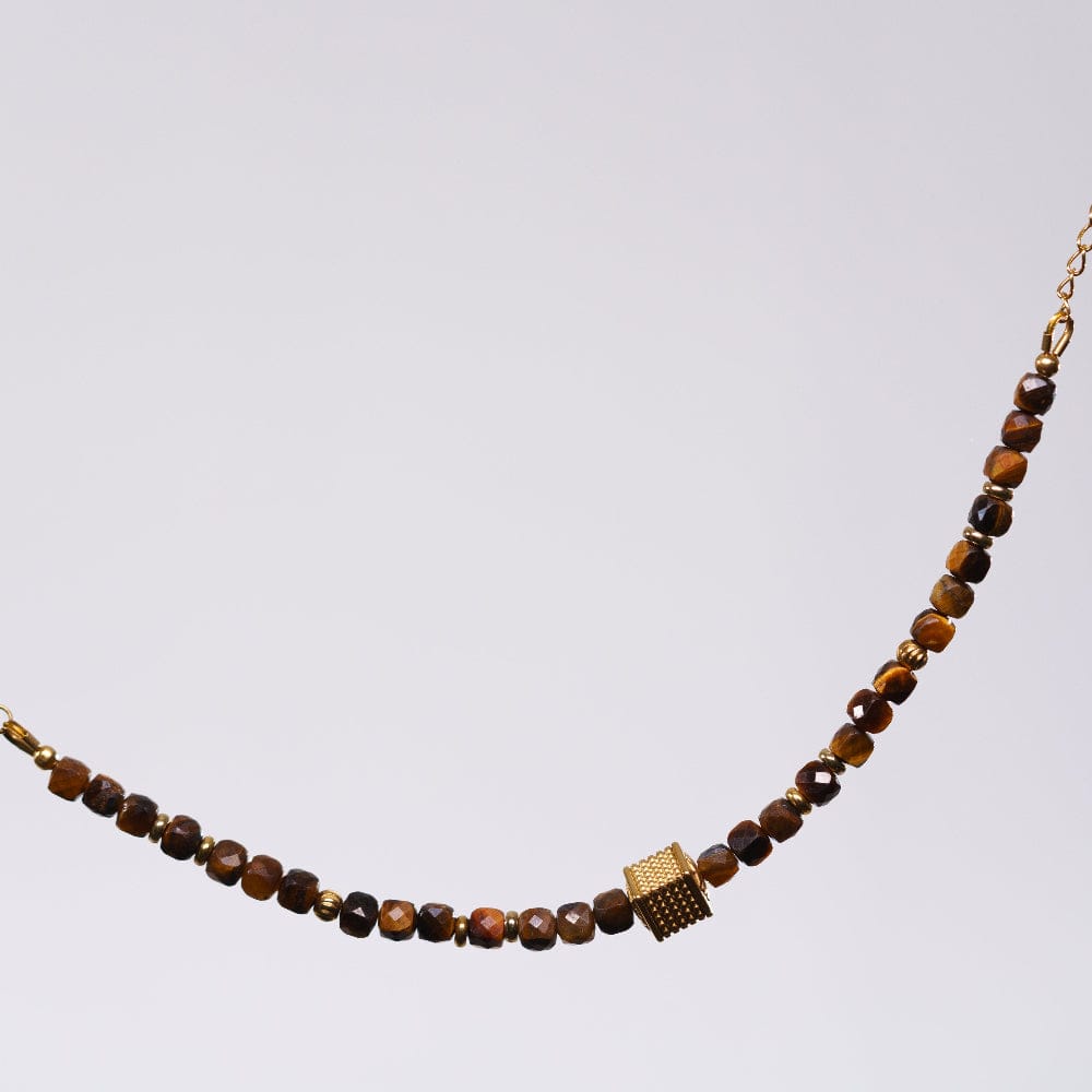 Bracelet Œil de Tigre Gabriel - Acier Inoxydable Or