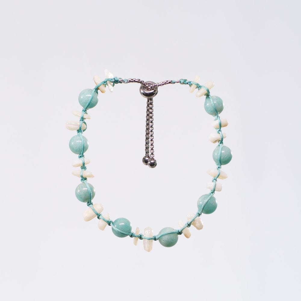 Bracelet Amazonite Cédric - Acier Inoxydable Argent