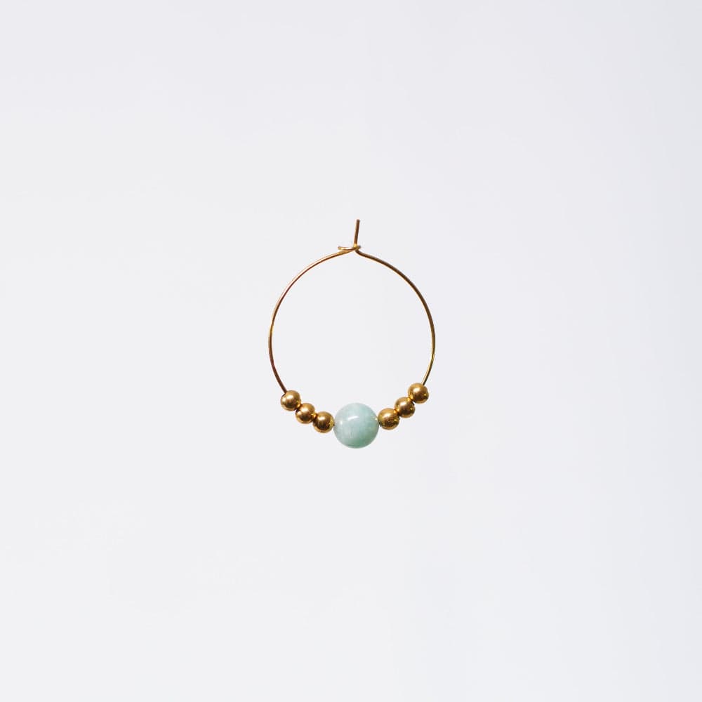Boucle Oreille Amazonite Cassandra - Acier Inoxydable Or