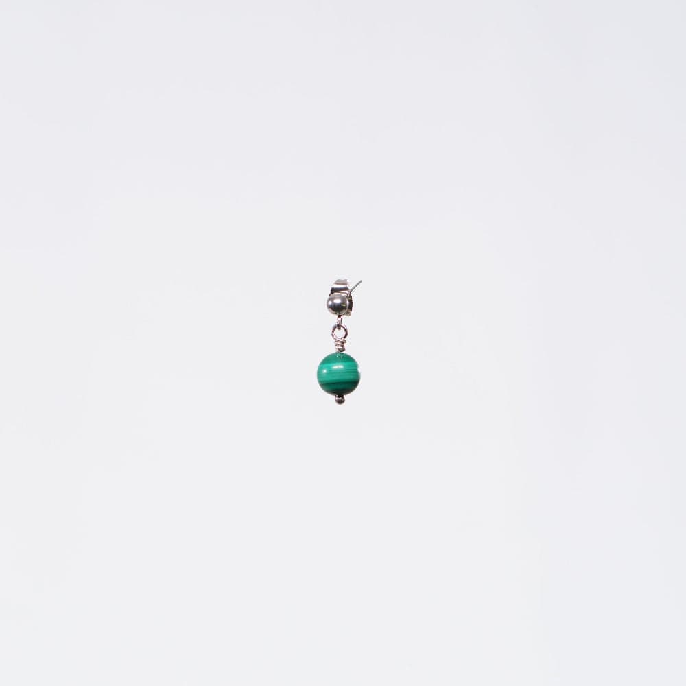 Boucle Oreille Malachite Séverine - Acier Inoxydable Argent