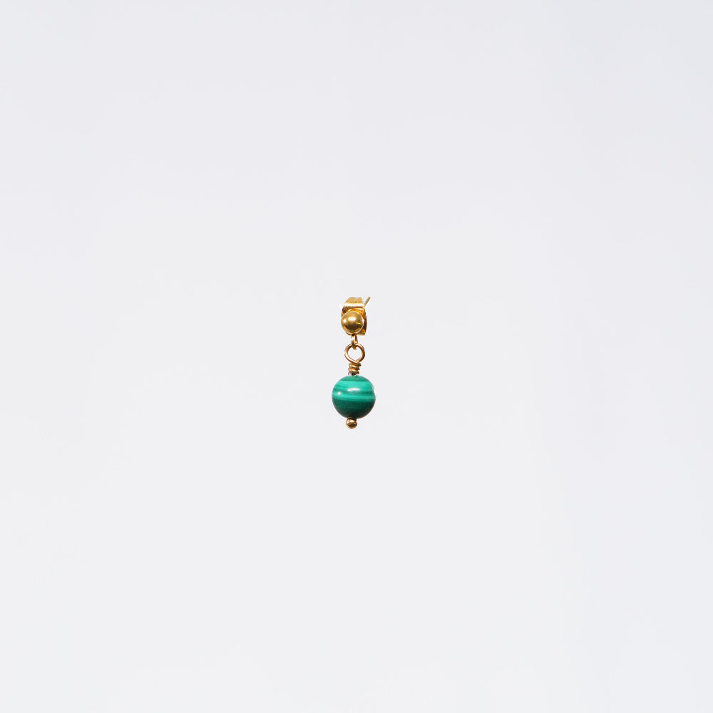 Boucle Oreille Malachite Séverine - Acier Inoxydable Or
