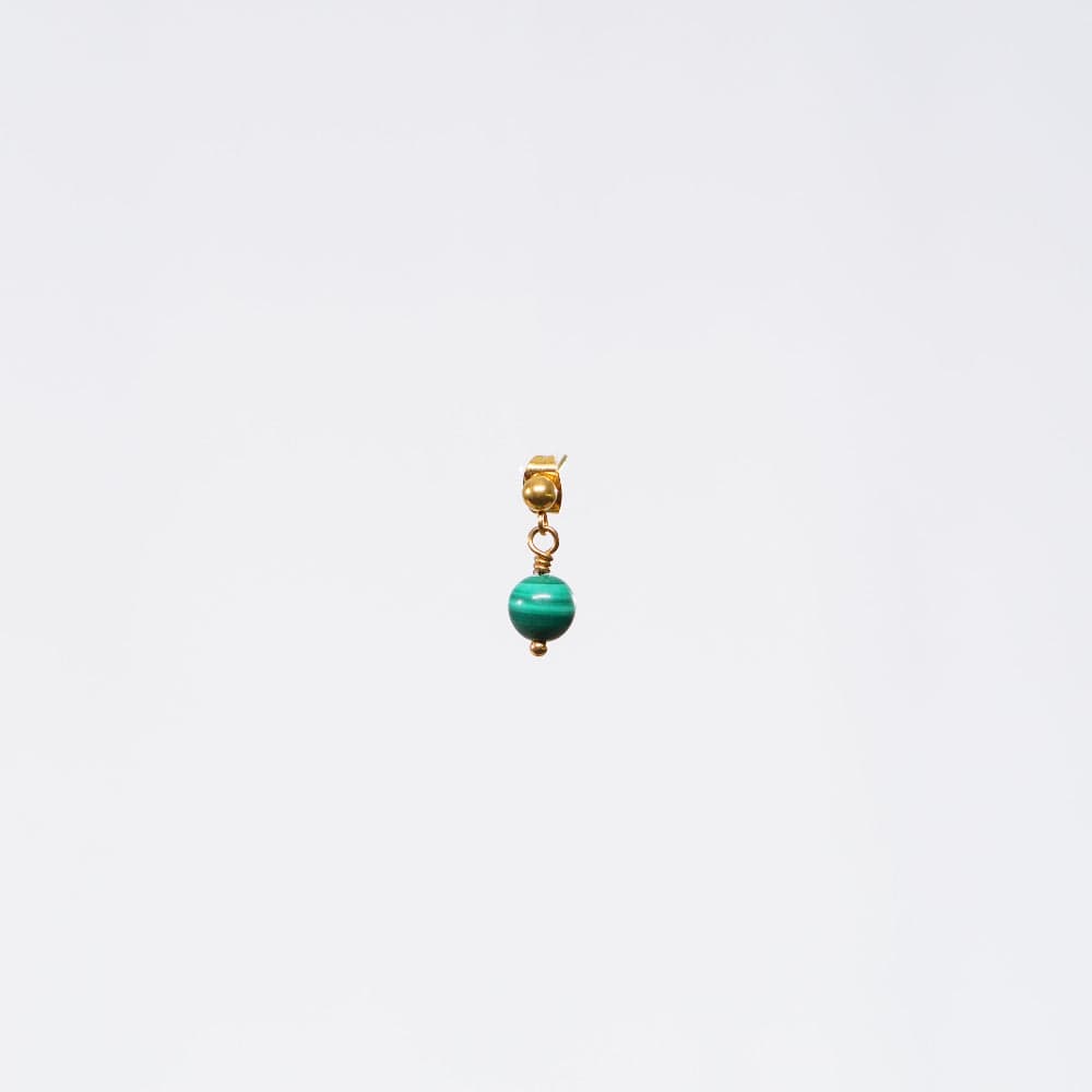 Boucle Oreille Malachite Séverine - Acier Inoxydable Or