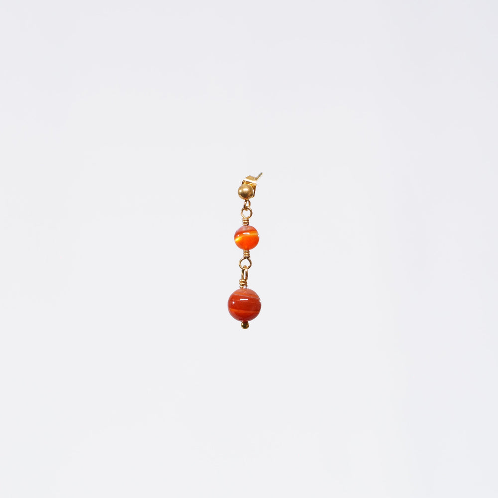 Boucle Oreille Cornaline Emma - Acier Inoxydable Or