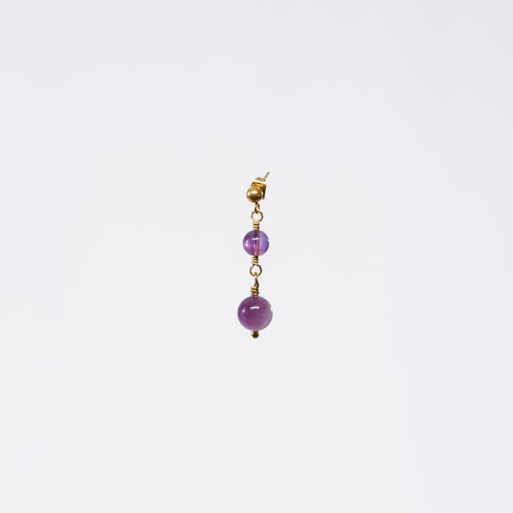 Boucle Oreille Améthyste Emma - Acier Inoxydable Argent