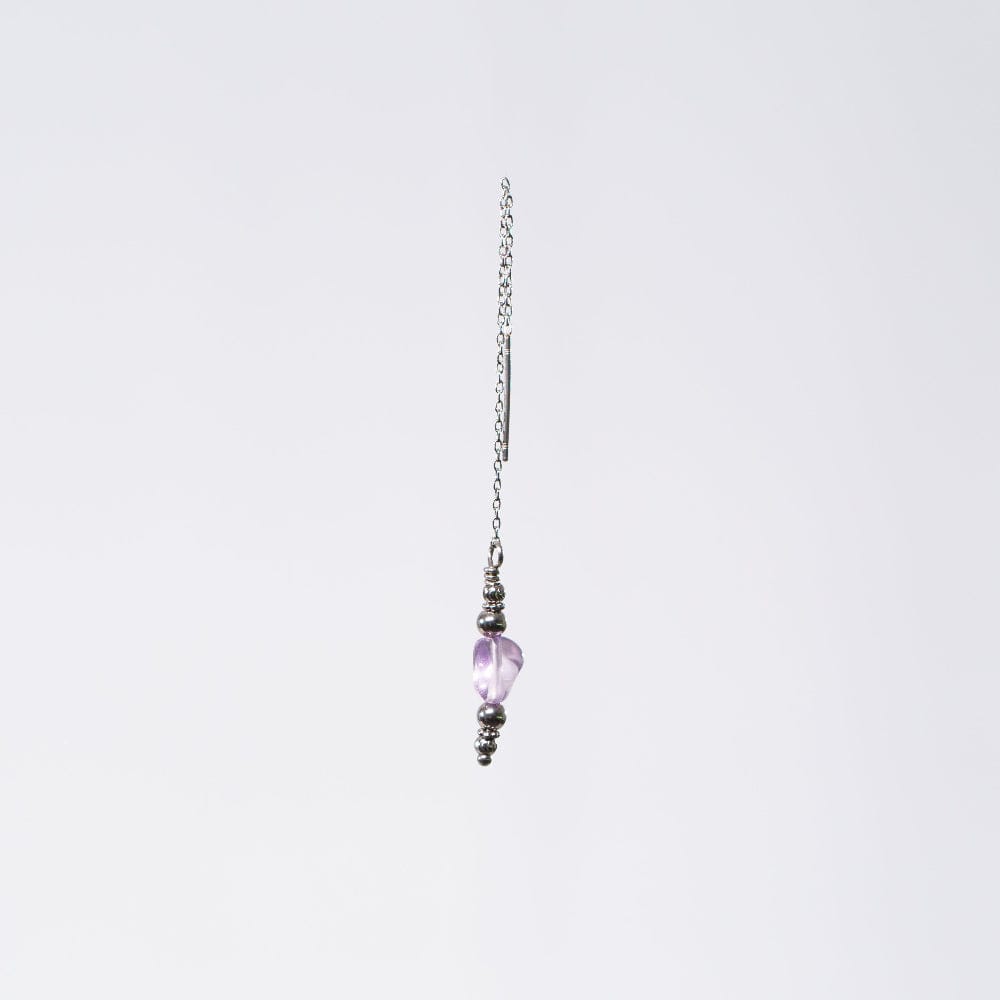 Boucle Oreille Améthyste Eva - Acier Inoxydable Argent