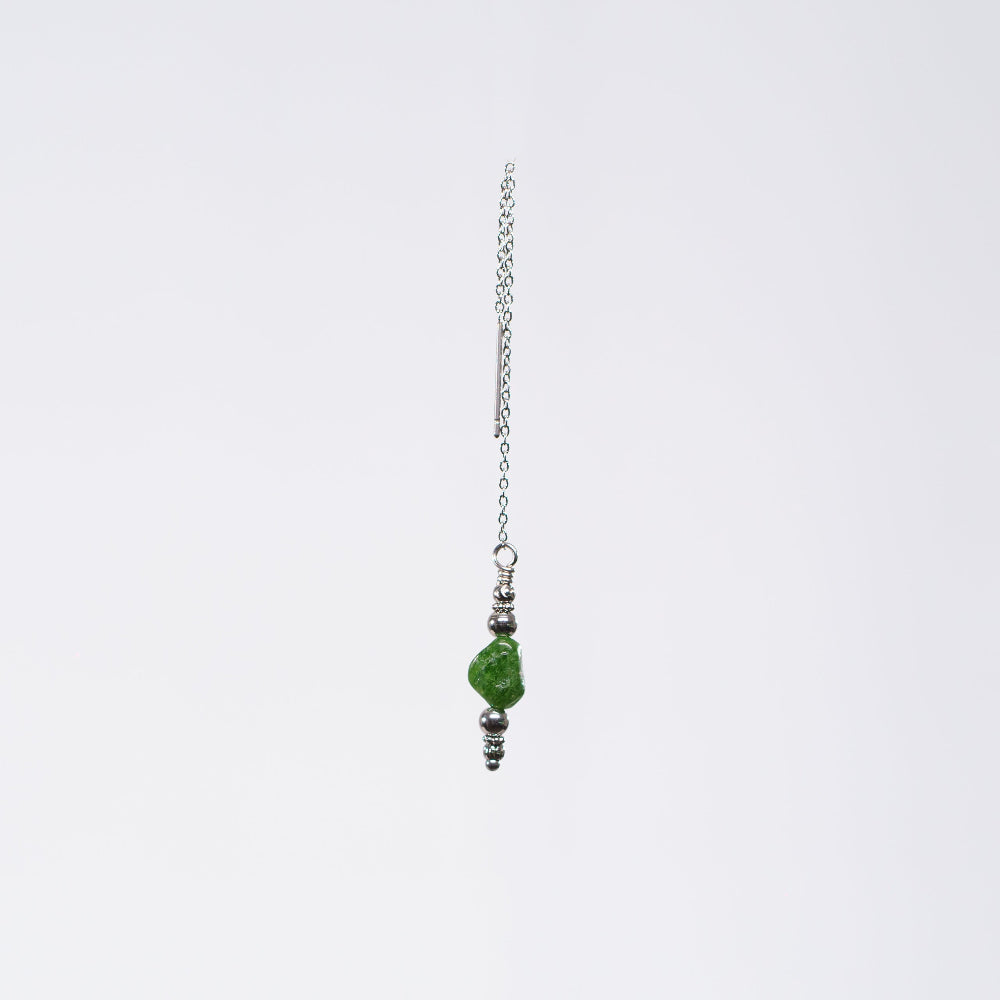 Boucle Oreille Diopside Eva - Acier Inoxydable Argent