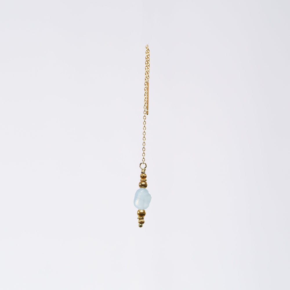 Boucle Oreille Aigue Marine Eva - Acier Inoxydable Or