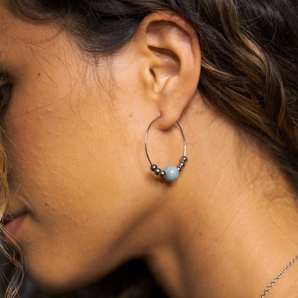 Boucles d'Oreilles Amazonite Cassandra Argent