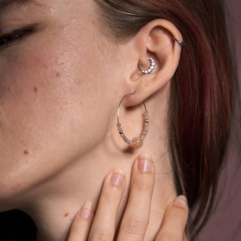 Boucles d'Oreilles Pierre du Soleil Celia Argent