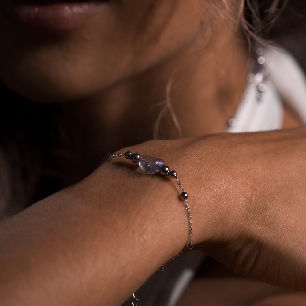 Bracelet Amethyste Eva Argent