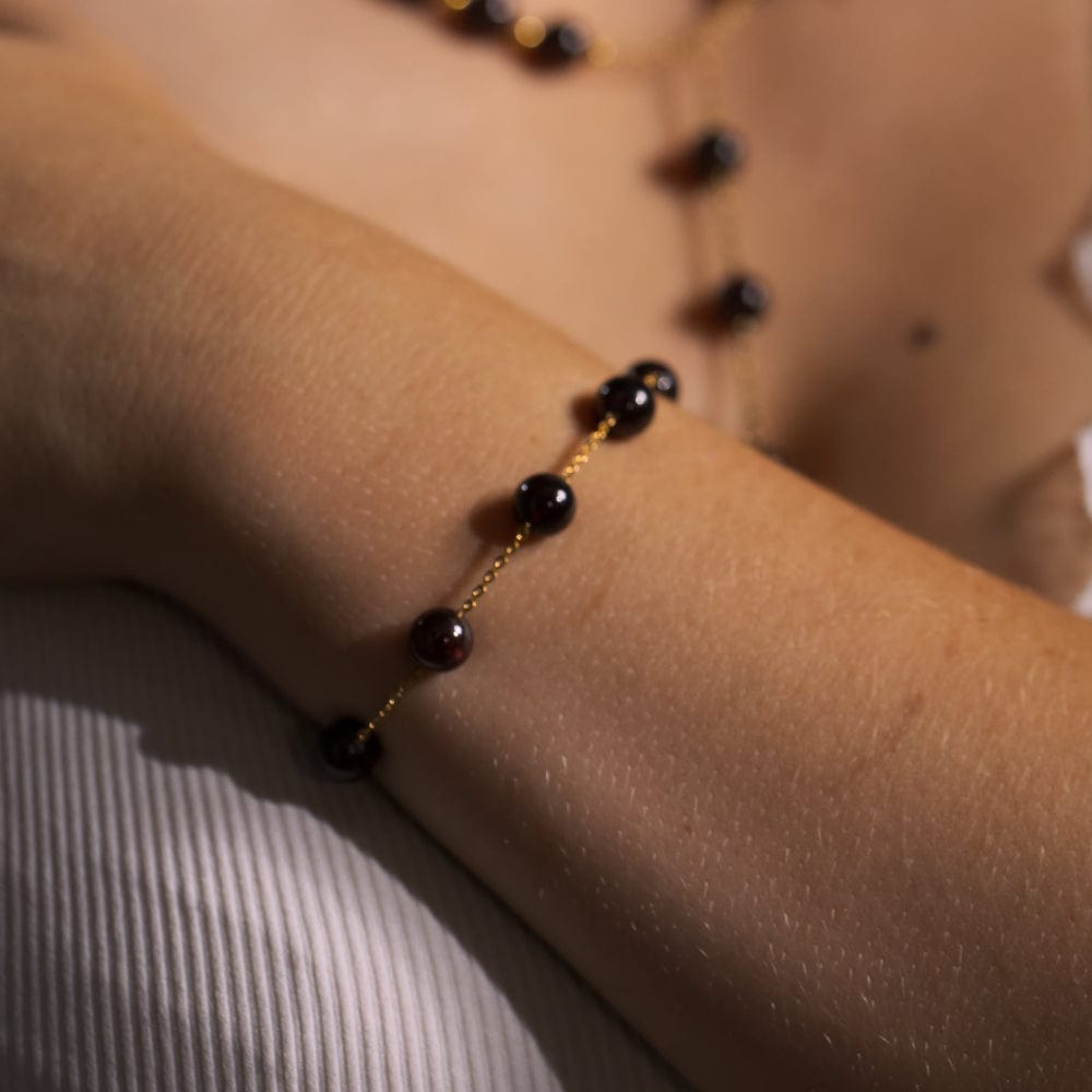 Bracelet Grenat Cassandra Or