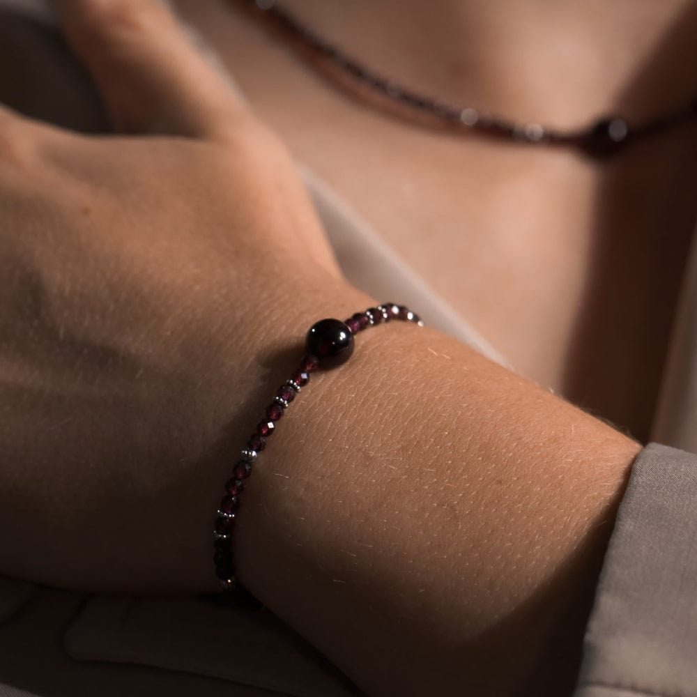 Bracelet Grenat Celia Argent