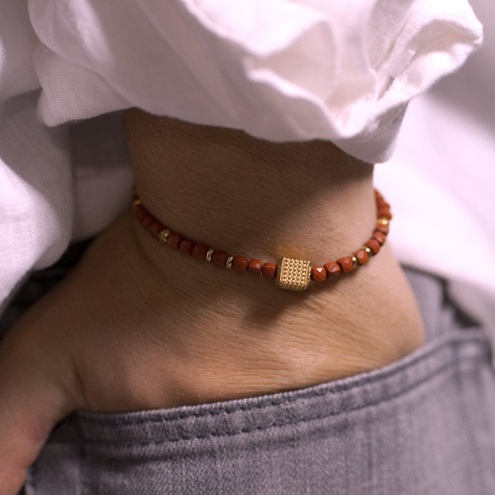 Bracelet Jaspe Rouge Gabriel Or