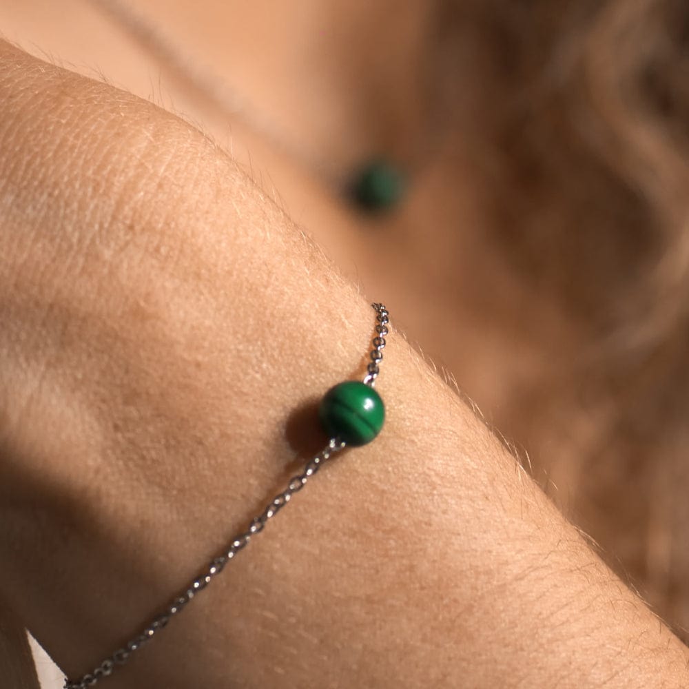 Bracelet Malachite Severine Argent