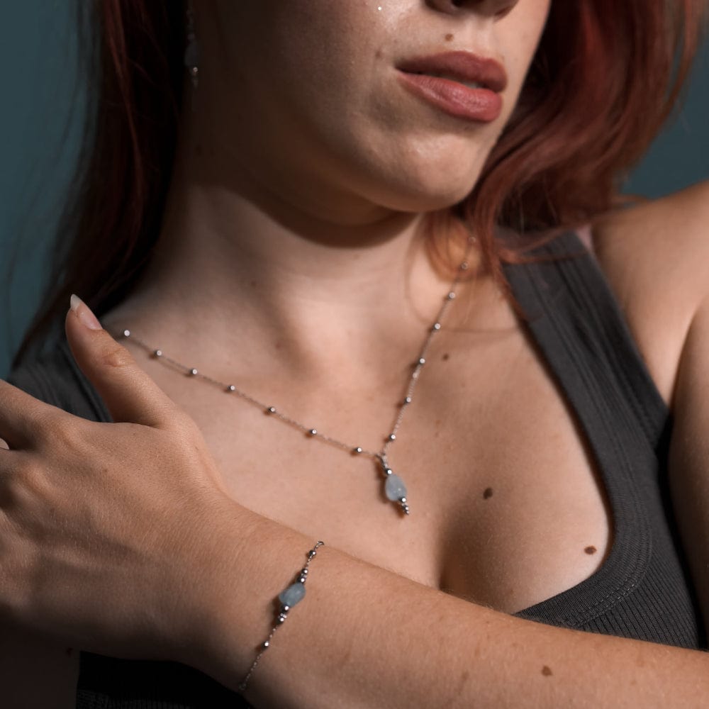 Collier Aigue Marine Eva Argent 02